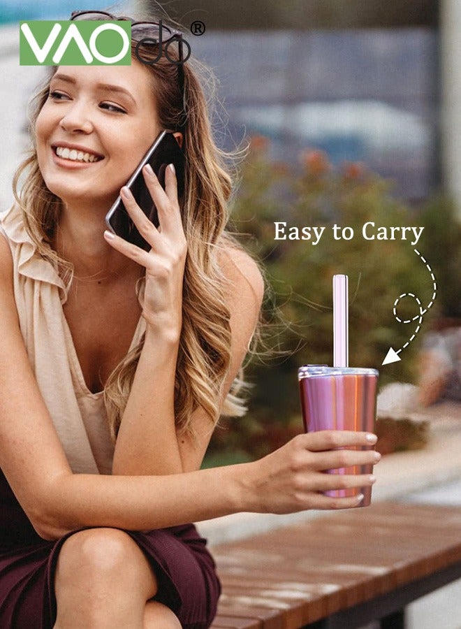 VAOdo 8PCS Glass Straws, Inner Diameter 5MM Width, Reusable Straight Straws and Cleaning Brushes, Food-grade Material Straws for Juice Milk Smoothies Beverages Multicolour - Image 4