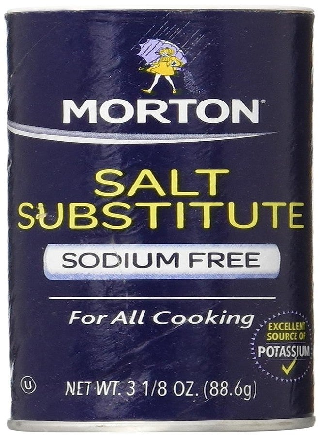 Morton Salt Substitute, Sodium Free, for All Cooking, Excellent Source of Potassium, Kosher, 3.18 Ounce (Pack of 12) - Image 1
