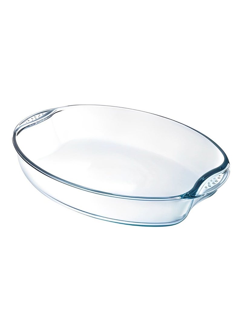 BLACKSTONE 2.0L Borosilicate Glass Oval Baking Pan Clear Casserole Dish for Oven Roasting and Serving Premium Heat Resistant Bakeware Microwave Freezer Dishwasher Safe Kitchen Essentials - Image 1