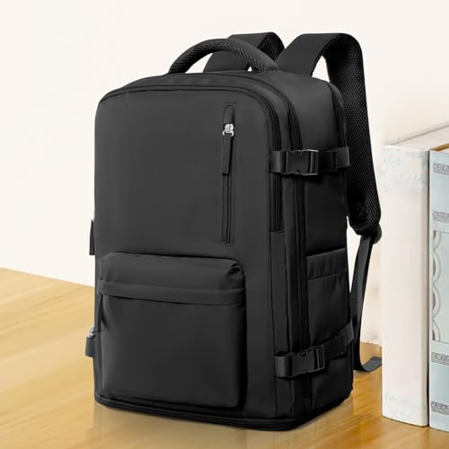 coowoz Travel Backpack For Women Men Airline Approved,Black Carry On Backpack,Large Hiking Laptop College Backpacks Waterproof Outdoor Sports Rucksack Casual Daypack Fit 15.6 Inch Backpacks - Image 2