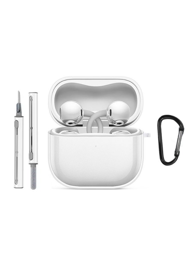 Egolav High Transparent Protective Case for Huawei FreeClip 2, Scratch-Resistant Clear Shell with Anti-Lost Carabiner & Cleaning Pen Set - Image 1