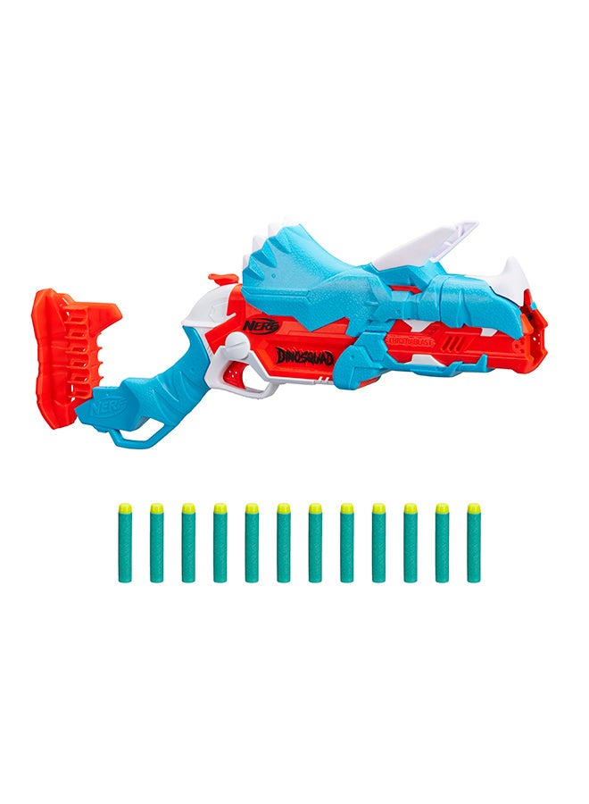 Nerf Dinosquad Tricera-Blast Dart Blaster, Break-Open 3-Dart Loading, 12 Official Nerf Darts, Dart Storage, Triceratops Dinosaur Design - Image 3