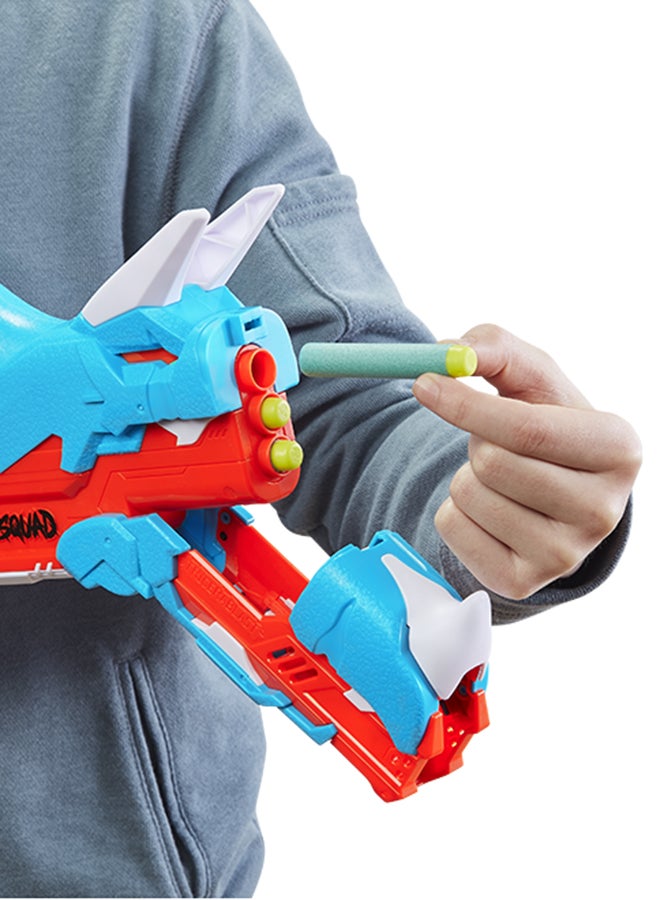 Nerf Dinosquad Tricera-Blast Dart Blaster, Break-Open 3-Dart Loading, 12 Official Nerf Darts, Dart Storage, Triceratops Dinosaur Design - Image 5