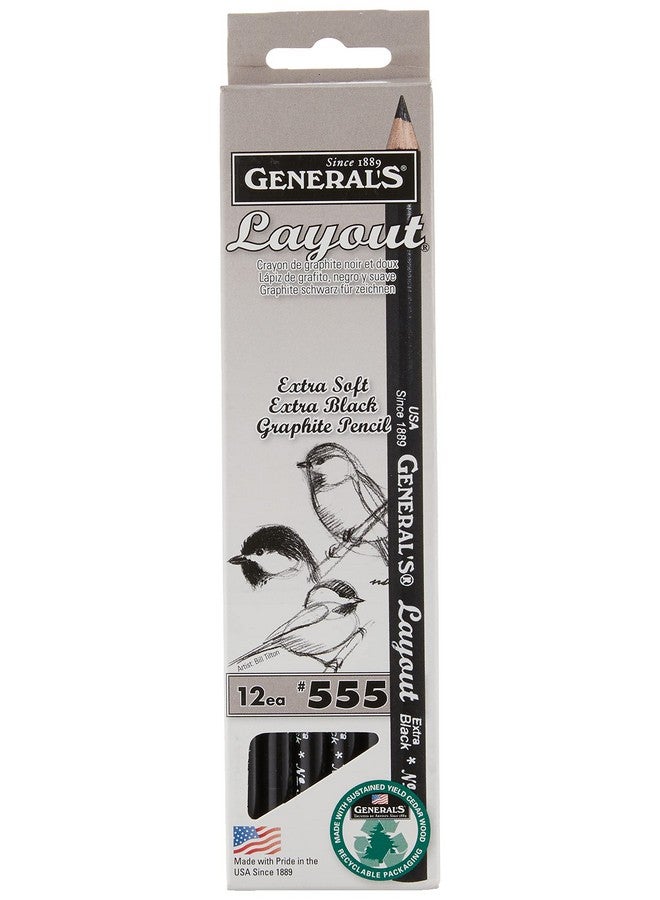 General's Layout Pencil, Extra Black Graphite, Box Of 1 Dozen (555) - Image 1