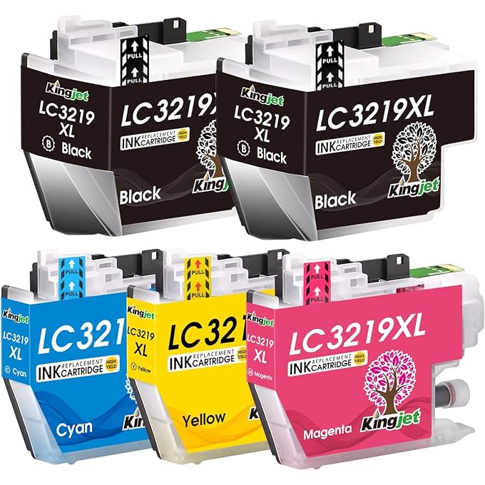 KINGJET LC3219XL Ink Cartridge for LC3217 LC3219XL Compatible for MFC-J5330DW MFC-J5335DW MFC-J6930DW MFC-J5730DW MFC-J6935DW MFC-J6530DW MFC-J5930DW (Black Cyan Magenta Yellow)
