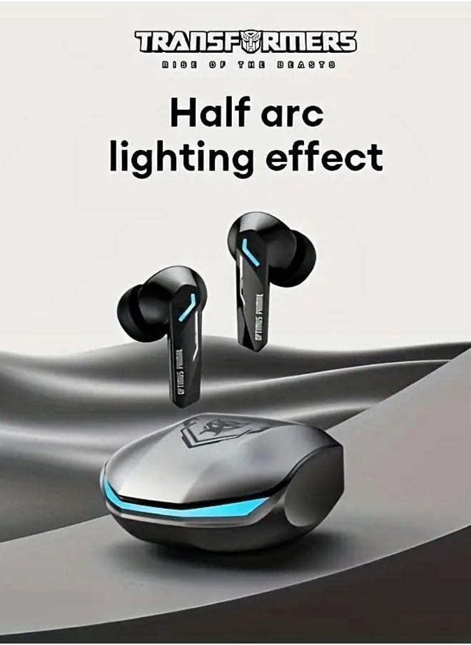 TRANSFORMERS Transformers TF-T10 Wireless Bluetooth Earbuds Gaming Headphones Deep Bass Low Latency Game Headset with Built-in Microphone For Gaming Noise Canceling Headsets Grey  - Image 2