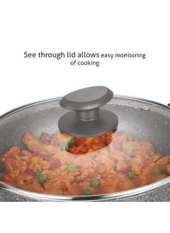 ALDA Alda Marbello Non Stick Deep Wok with Lid 32cm 6.3 Litre  - Image 1