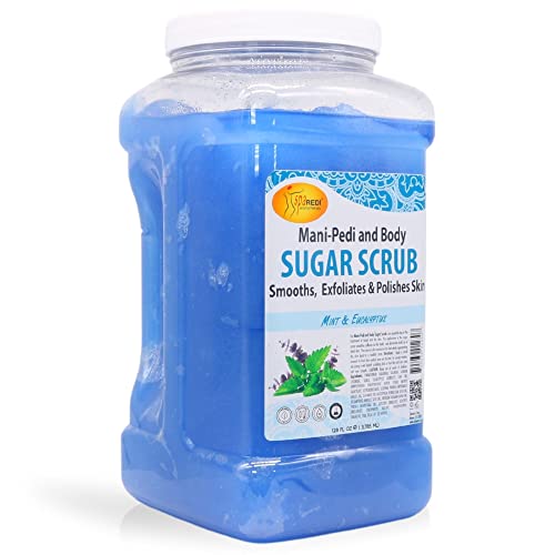 SPA REDI – Sugar Body Scrub, Mint and Eucalyptus, 128 Oz, Exfoliating, Moisturizing, Hydrating and Nourishing, Glow, Polish, Smooth and Fresh Skin - Body Exfoliator - Image 1