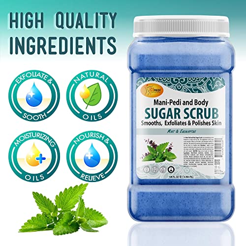 SPA REDI – Sugar Body Scrub, Mint and Eucalyptus, 128 Oz, Exfoliating, Moisturizing, Hydrating and Nourishing, Glow, Polish, Smooth and Fresh Skin - Body Exfoliator - Image 5