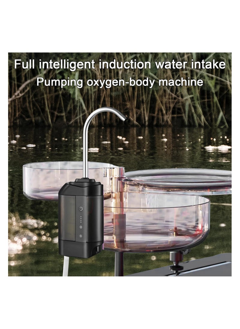 SYOSI Aquarium Air Pump, Fishing Tank Oxygen Pump, Water Dispenser with Led Light Portable Lightweight Multifunctional Intelligent Sensor Oxygenation Water Pump Fishing Accessories  - Image 5