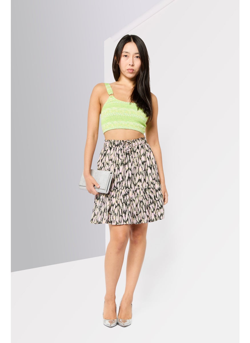 Scotch & Soda Women Allover Print Pleated Skirt, Multicolor  - Image 2