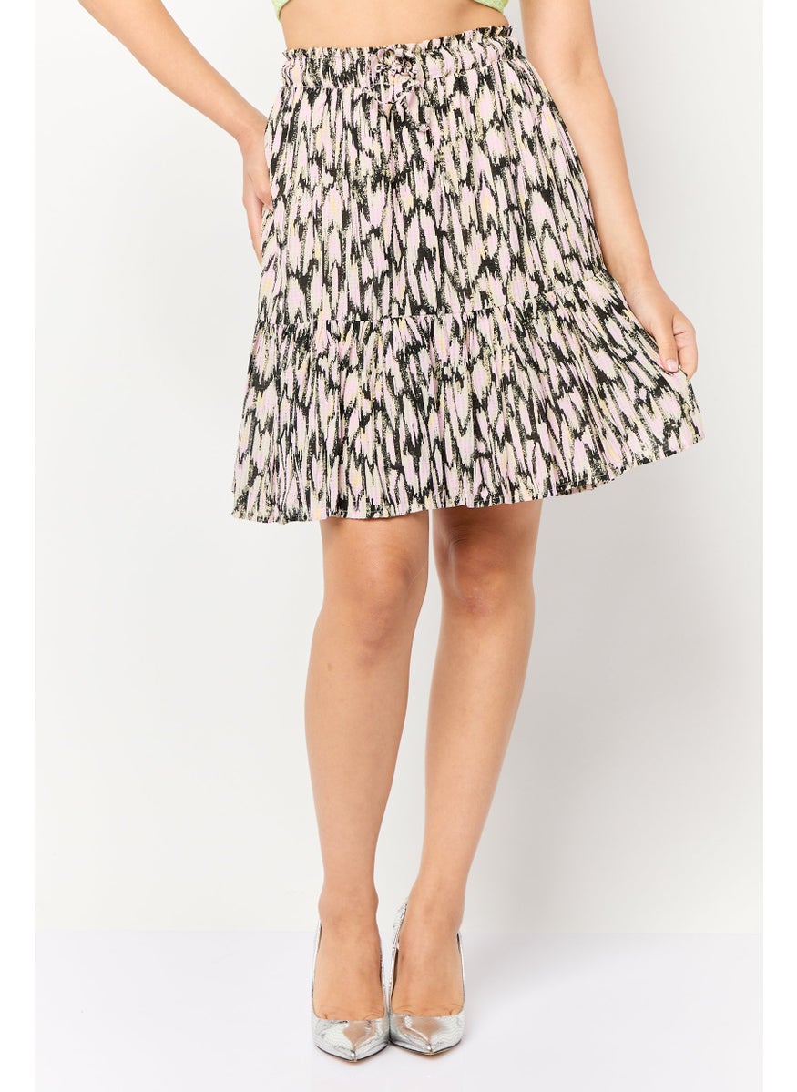 Scotch & Soda Women Allover Print Pleated Skirt, Multicolor  - Image 1