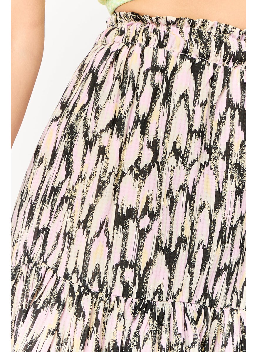 Scotch & Soda Women Allover Print Pleated Skirt, Multicolor  - Image 3