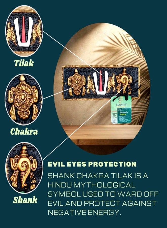 FLAIMYST 7 Inche Shank Chakra Tilak for Door, in Aluminium Metal Home Shop & Office (Black) - Image 3
