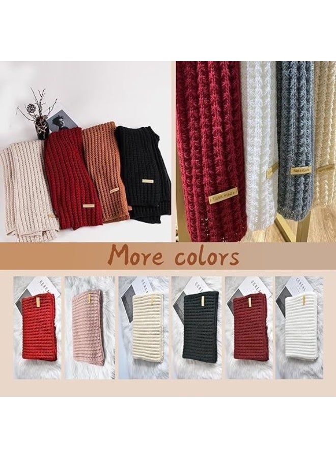 Women Winter Scarf, Cold Weather Chunky Knit Scarf, 175cm Warm Thick Scarf, Pure Color Winter Neck Warm Knitting Scarf, and Cold Weather Snow Scarf, Elegant Classic Soft Winter Scarf, Pink - Image 3