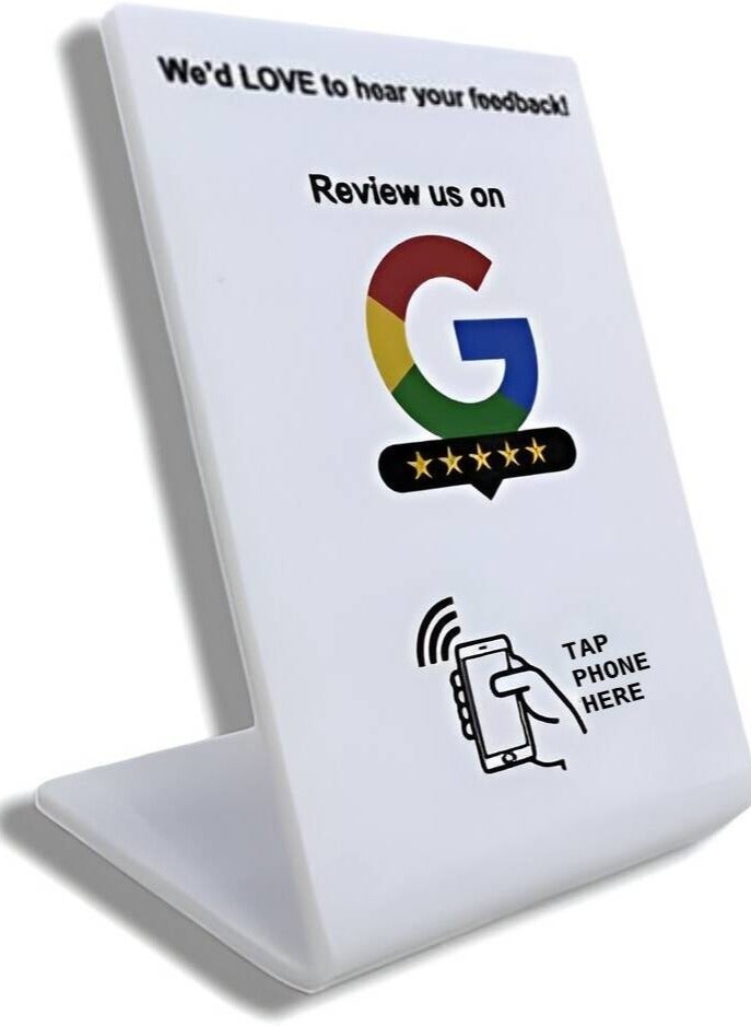 Google Review Stand, NFC Technology, NTAG213 Chip, White