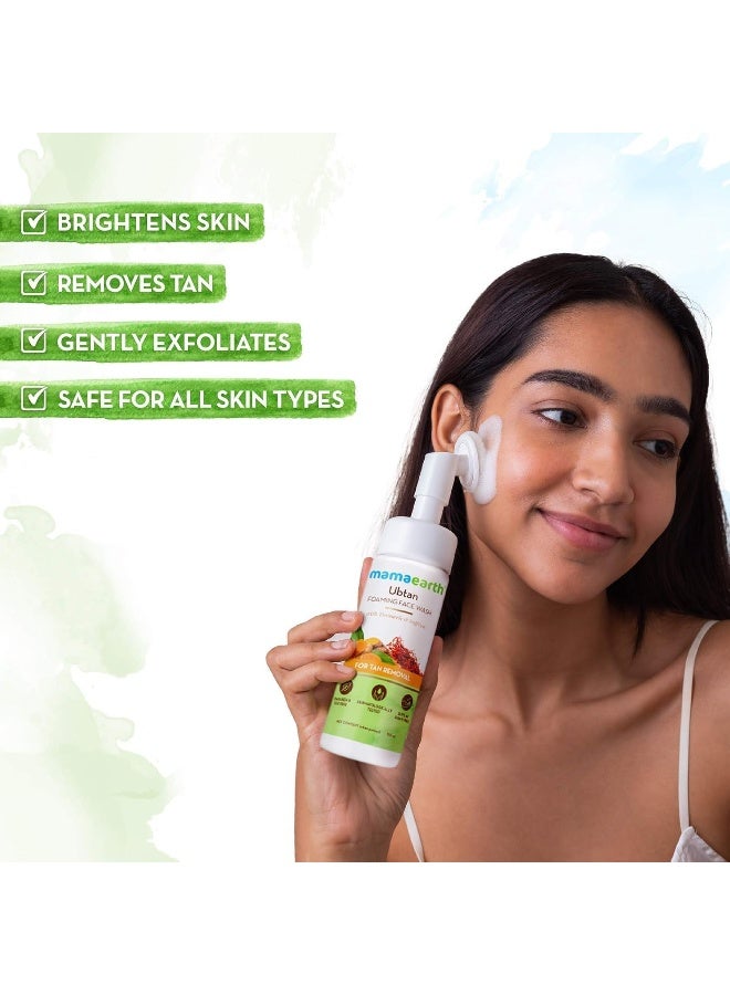 Mamaearth Ubtan Foaming Face Wash with Brush with Turmeric & Saffron for Tan Removal - Image 3