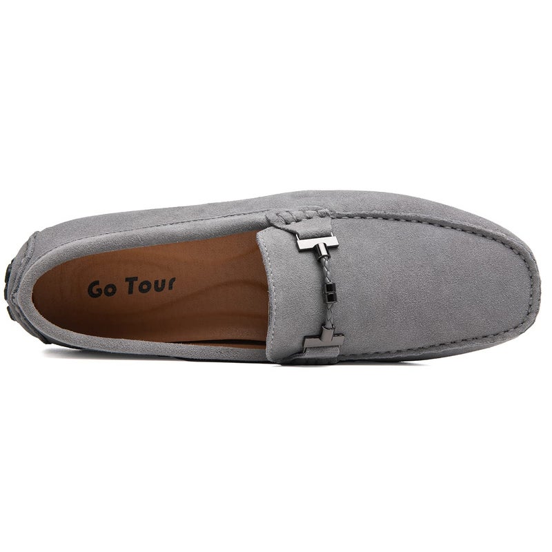 Go Tour New Mens Casual Loafers Moccasins Slip On Driving Shoes Grey 9.5/43 - Image 4