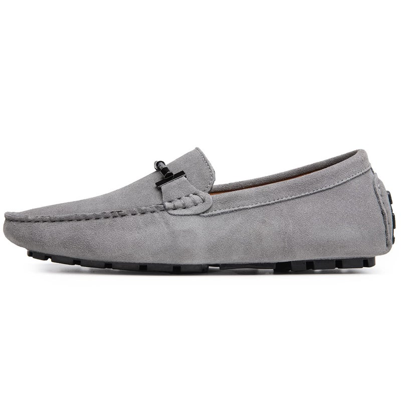 Go Tour New Mens Casual Loafers Moccasins Slip On Driving Shoes Grey 9.5/43 - Image 5
