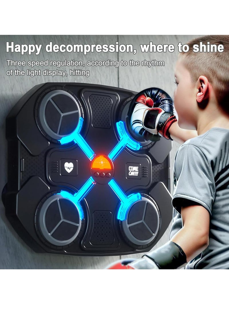 BORTONY Music Boxing Machine for Kids  Boxing Equipment Wall Mounted Boxing Game with Gloves Smart Bluetooth Boxing Training Punching Equipment Intelligent Boxing Target Machine for Boys Girls - Image 3