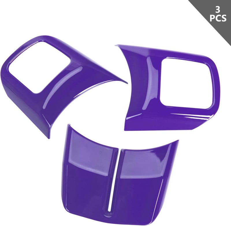 JeCar Interior Steering Wheel Decoration Trim Kits For Jeep Wrangler 2011-2017 JK & Unlimited/Patriot Compass 2011-2016 & Grand Cherokee 2011-2013, Purple - Image 2