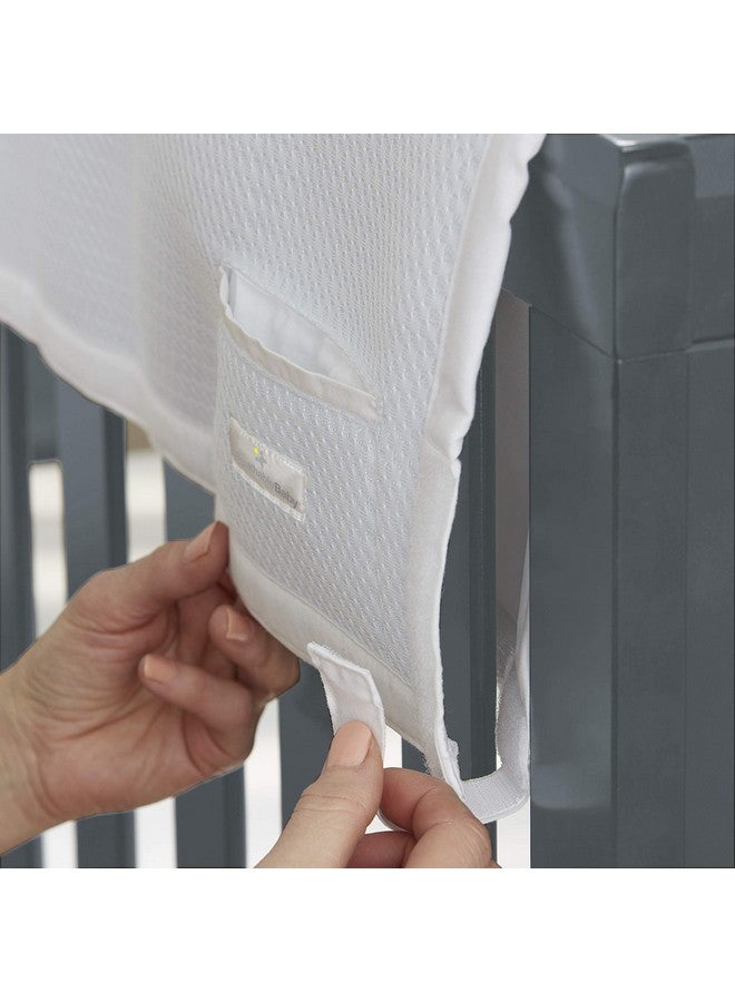 BreathableBaby Breathable Mesh RailGuard Teething Cover - White - 51” Long Panel (1) - Fits Most Full-Size and Does Not Fit Mini Cribs - Use with Coordinating Short Panels for Extra Coverage - Image 3