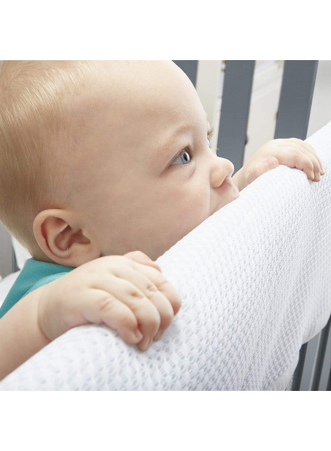 BreathableBaby Breathable Mesh RailGuard Teething Cover - White - 51” Long Panel (1) - Fits Most Full-Size and Does Not Fit Mini Cribs - Use with Coordinating Short Panels for Extra Coverage - Image 4