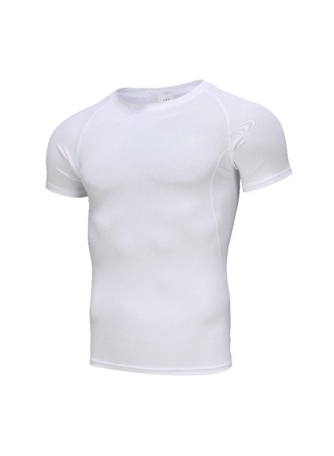 Men's Quick-Dry Athletic Fitted Short-Sleeve T-Shirt, Elastic Compression Top for Fitness Training - Image 2