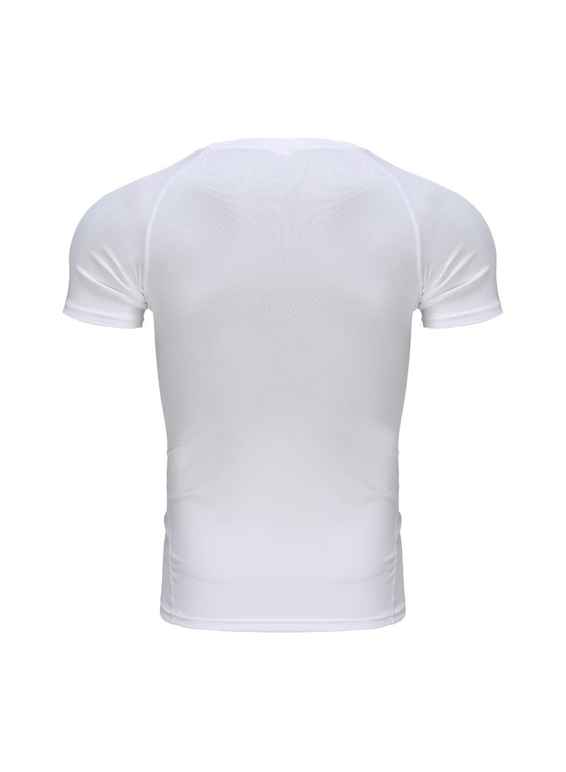 Men's Quick-Dry Athletic Fitted Short-Sleeve T-Shirt, Elastic Compression Top for Fitness Training - Image 4