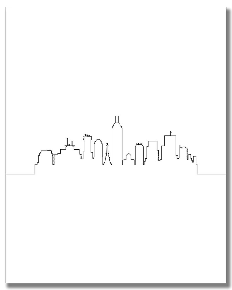 NØØT N&T Indianapolis City Skyline Wall Décor Prints - Set of 2 (8x10) Art Photos - Typography Minimalist Poster - Image 3