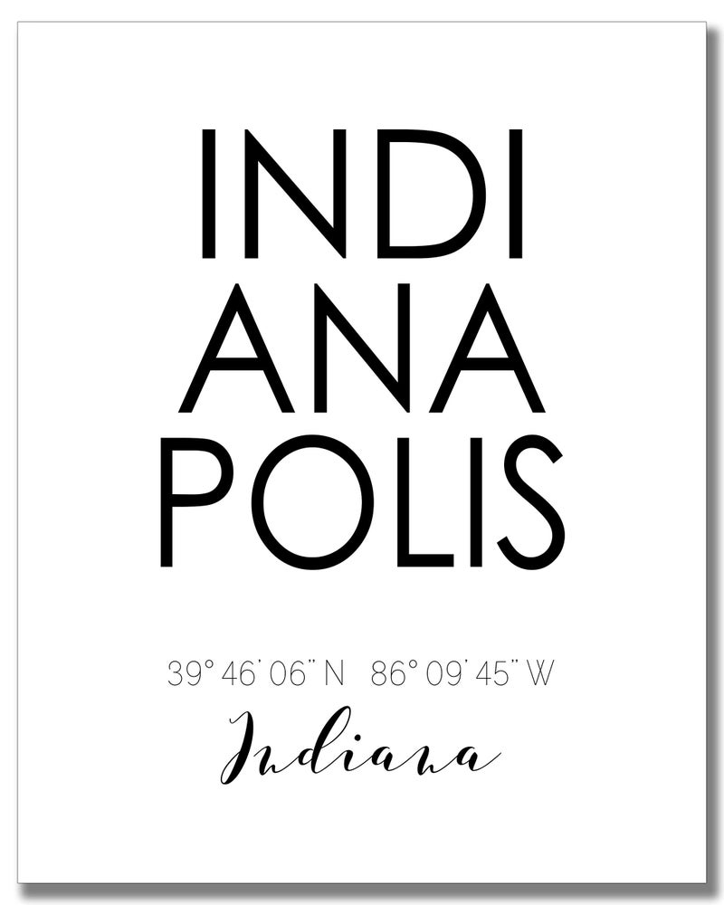 NØØT N&T Indianapolis City Skyline Wall Décor Prints - Set of 2 (8x10) Art Photos - Typography Minimalist Poster - Image 2