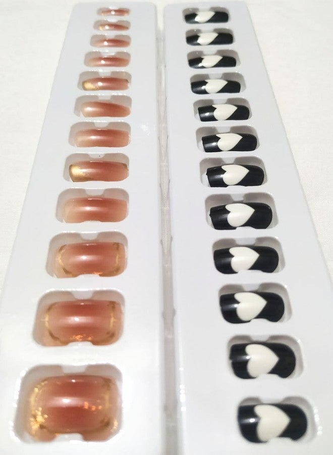 BRIKSHI Long Acrylic False Artificial MultiColor Stick on Nails Art Tips (pack 2)(24pcs)||202 - Image 2