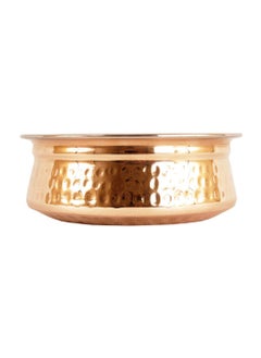 HarLen Ukal Pack of 8 Indian Serving Bowl Handi Copper Stainless Steel Hammered Dishes Serve Ware for Vegetable and Curries 6 inches  - Image 2