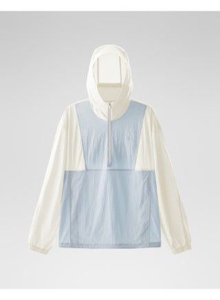 Cold Skin 502 Uv Unisex Half-zip Color-block Sun Protection Jacket - سترة واقية من الرياح مبردة، قابلة للتنفس، وظيفية