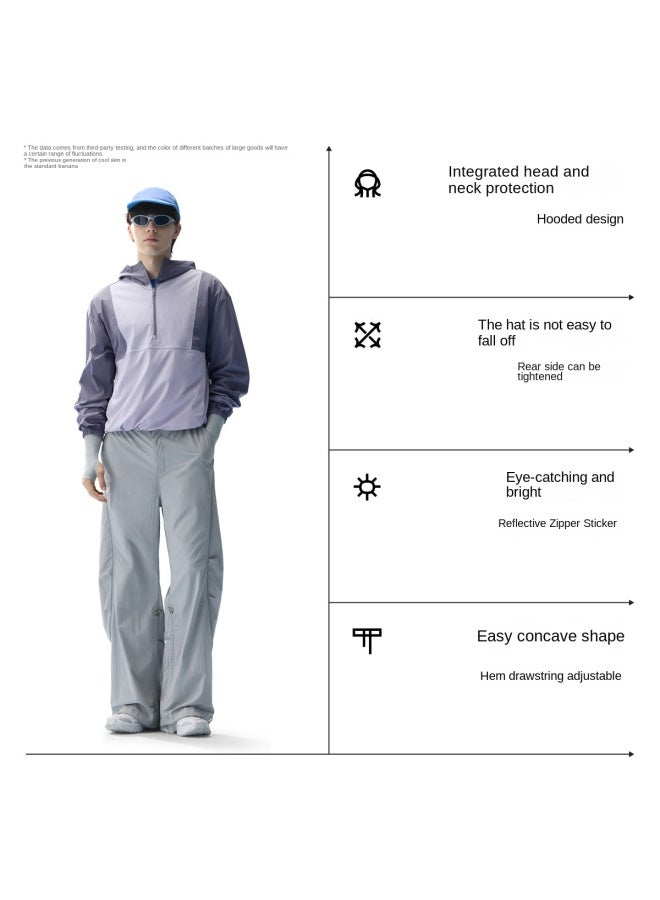 Bananain Cold Skin 502 Uv Unisex Half-zip Color-block Sun Protection Jacket - سترة واقية من الرياح مبردة، قابلة للتنفس، وظيفية - Image 5