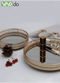 VAOdo Mirrored Tray Decorative Mirror for Perfume Organizer Jewelry Dresser Organizer Trays 17.5*5 CM  - Image 4