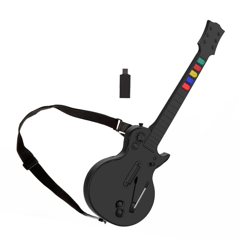NBCP NBCP Guitar Hero Wireless Guitar Controller for PC/PS3 Platform 5 Keys Guitar Hero and Rock Band Guitar (Black) [video game] - Image 1