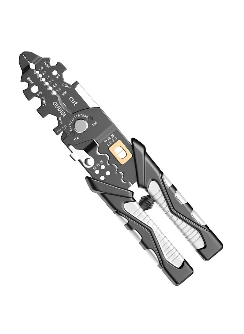 Oudisi 25-in-1 Multifunctional Wire Stripping Pliers – Adjustable Cable Cutter Crimping Tool for Electricians & DIY - Image 1