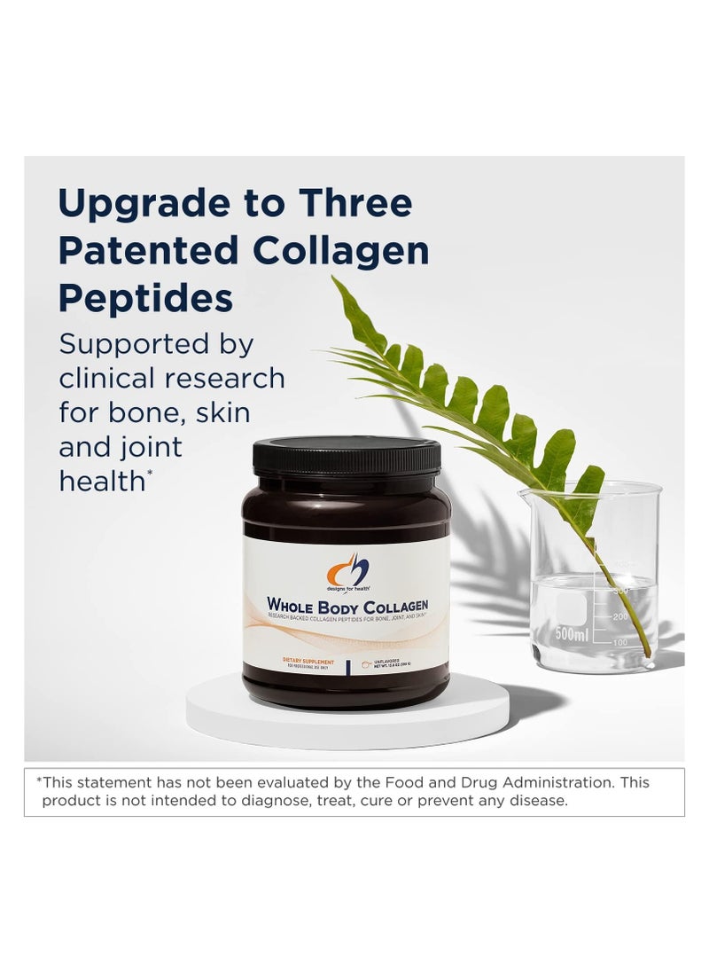 designs for health - Whole Body Collagen - Collagen Powder for Skin, Joint + Bone Health - Research-Backed Fortigel, Fortibone & Verisol Collagen Peptides, Unflavored (30 Servings) - Image 1