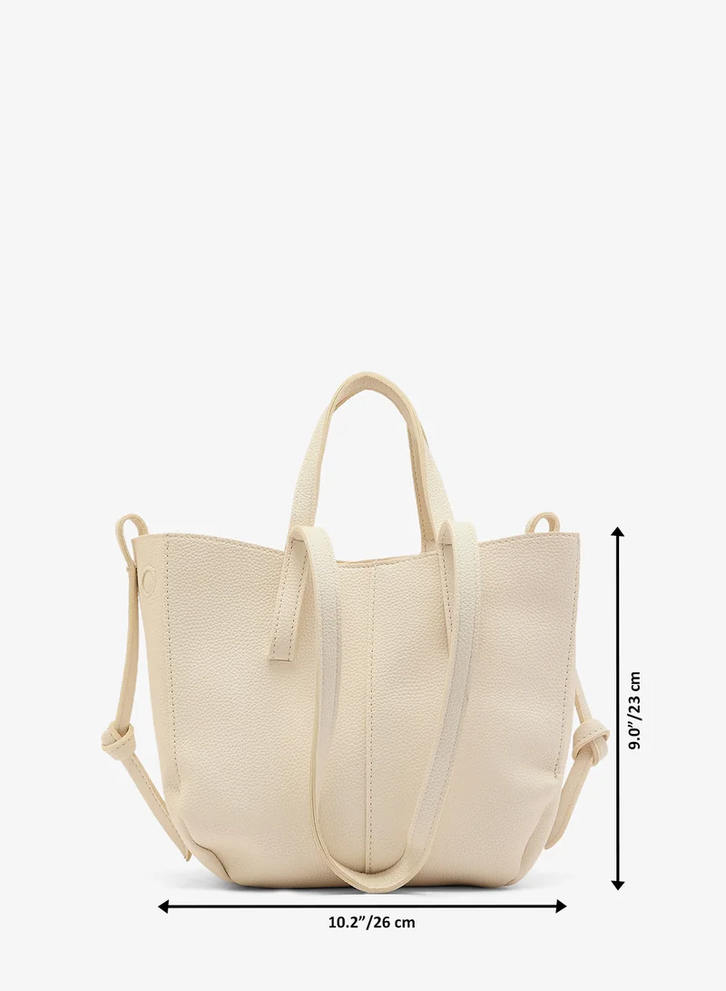 Ella White PU Top Handle Tote Bag for Women | Best Price UAE