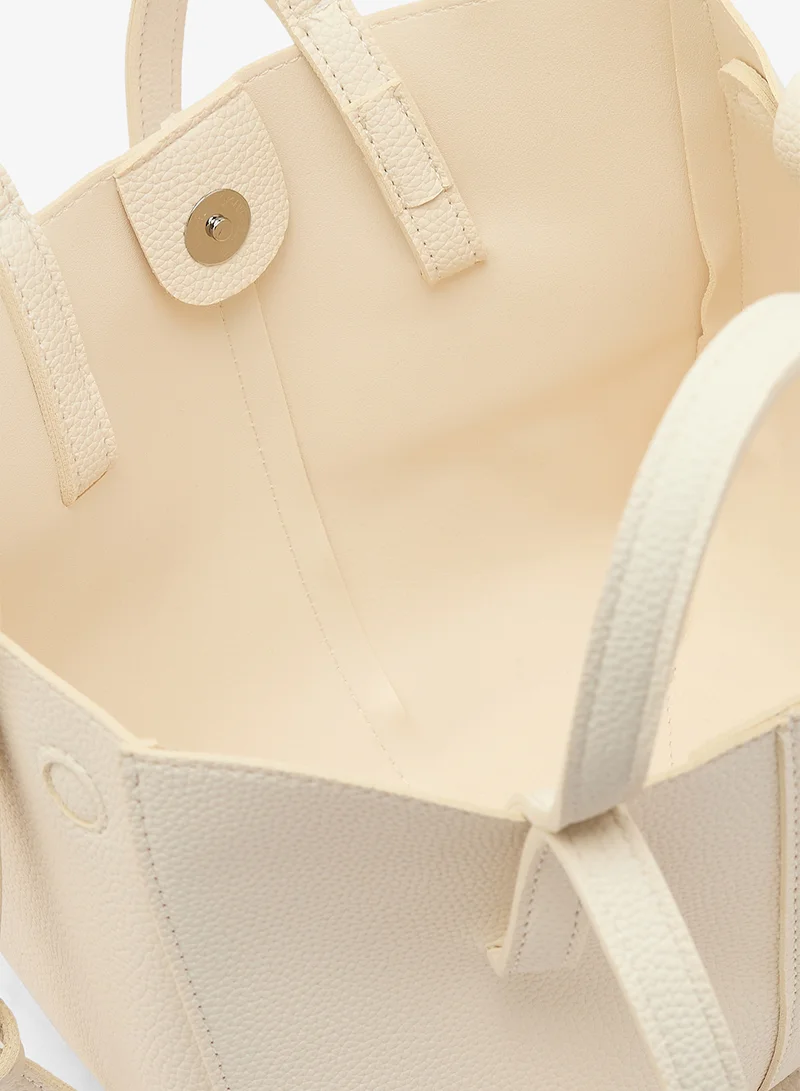 Ella White PU Top Handle Tote Bag for Women | Best Price UAE