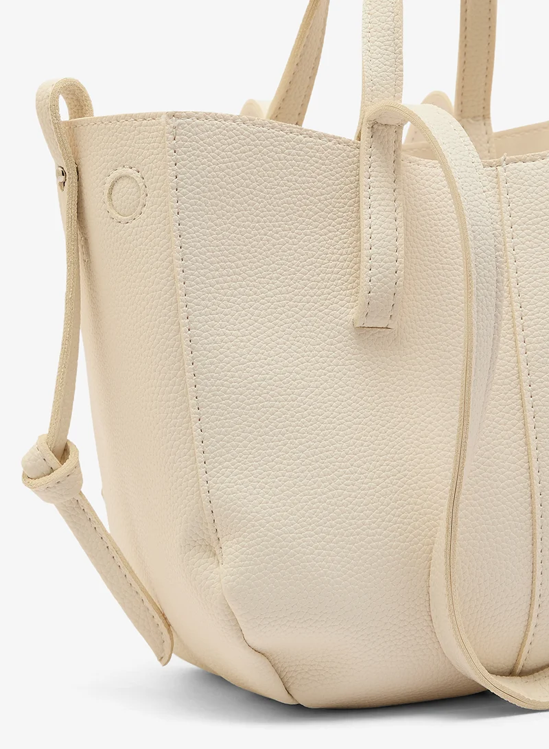 Ella White PU Top Handle Tote Bag for Women | Best Price UAE