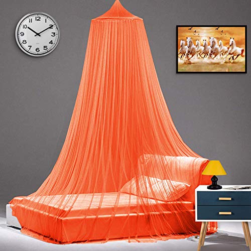Next Day Art Double Bed Polyester Mosquito Net Portable Pop-Up Tent (Orange) - Image 1