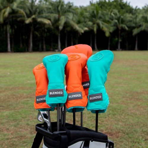 BAIRBRE Golf Club Head Covers, Driver Covers Fariway Wood Covers Hybrid Head Covers 3 Wood Headcover Leather Golf Headcover with Number Tag for Scotty Cameron Odyssey Taylormade (Black-Hybrid) - Image 5
