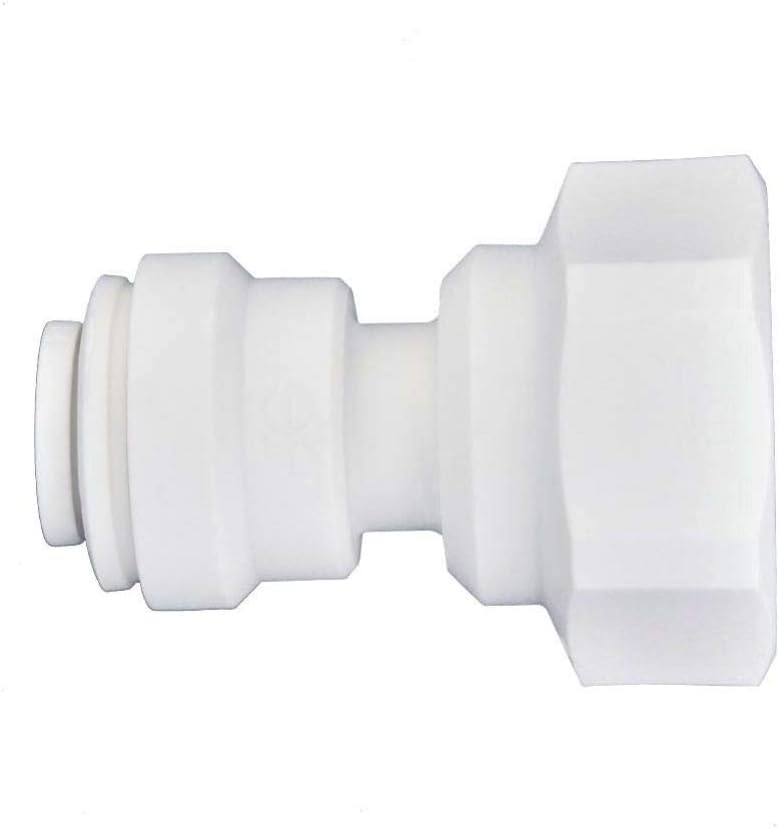 John Guest 1/4 OD x 1/4 NPTF Inch Female Adapter, Push to Connect Plastic Plumbing Fitting, PP450822WP - Image 1
