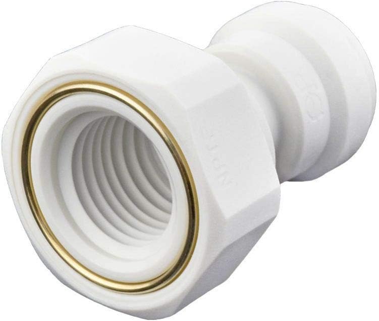 John Guest 1/4 OD x 1/4 NPTF Inch Female Adapter, Push to Connect Plastic Plumbing Fitting, PP450822WP - Image 2