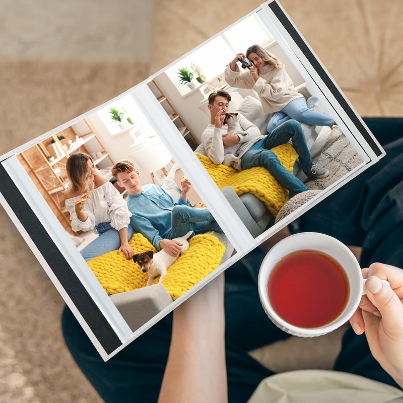 Remowith 5x7 Photo Album, Slip In Fabric Cover Scrapbook with Front Window, Holds 52 Photos (26 Pockets), for Baby, Wedding, Travel, Green - Image 5