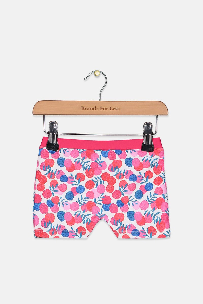 Tutto Piccolo Toddlers Girls Floral Shorts, Fuchsia - Image 2