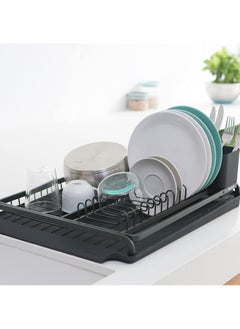 brabantia Brabantia 117404 Large Dish Drying Rack with Draining Tray Dark Grey 15.16x15.16x19.29 cm  - Image 4