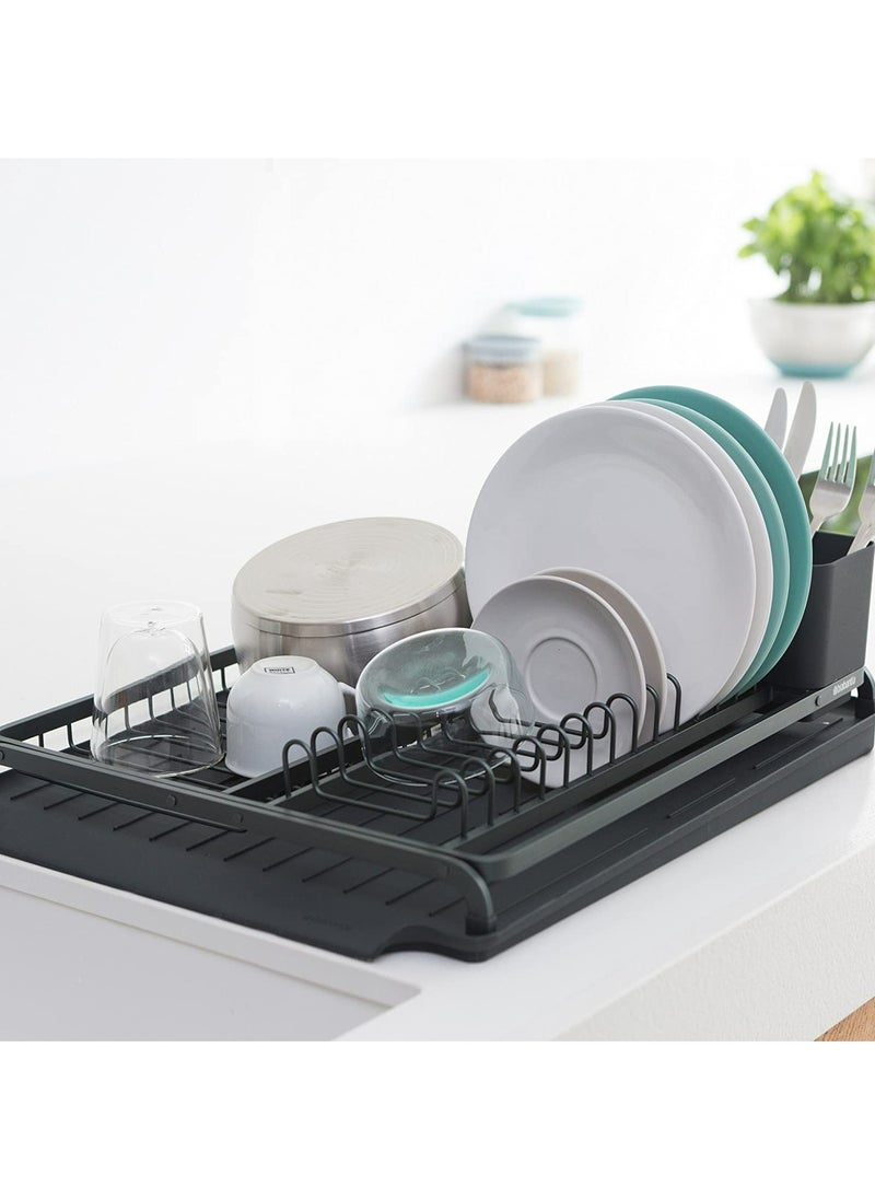 brabantia Brabantia 117404 Large Dish Drying Rack with Draining Tray Dark Grey 15.16x15.16x19.29 cm  - Image 4